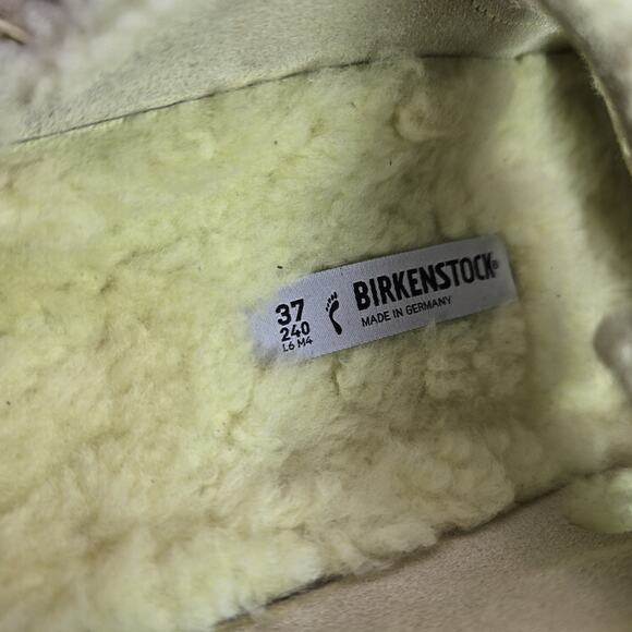 Birkenstock Arizona Shearling Womens 6 EU 37 Narrow Sandals Yellow Brown - Picture 10 of 10